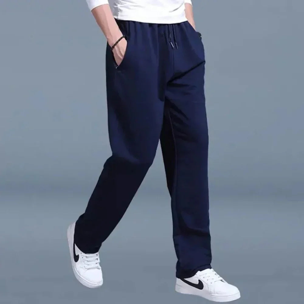 Men's Jogging Pants for All Seasons with Drawstring and Pockets