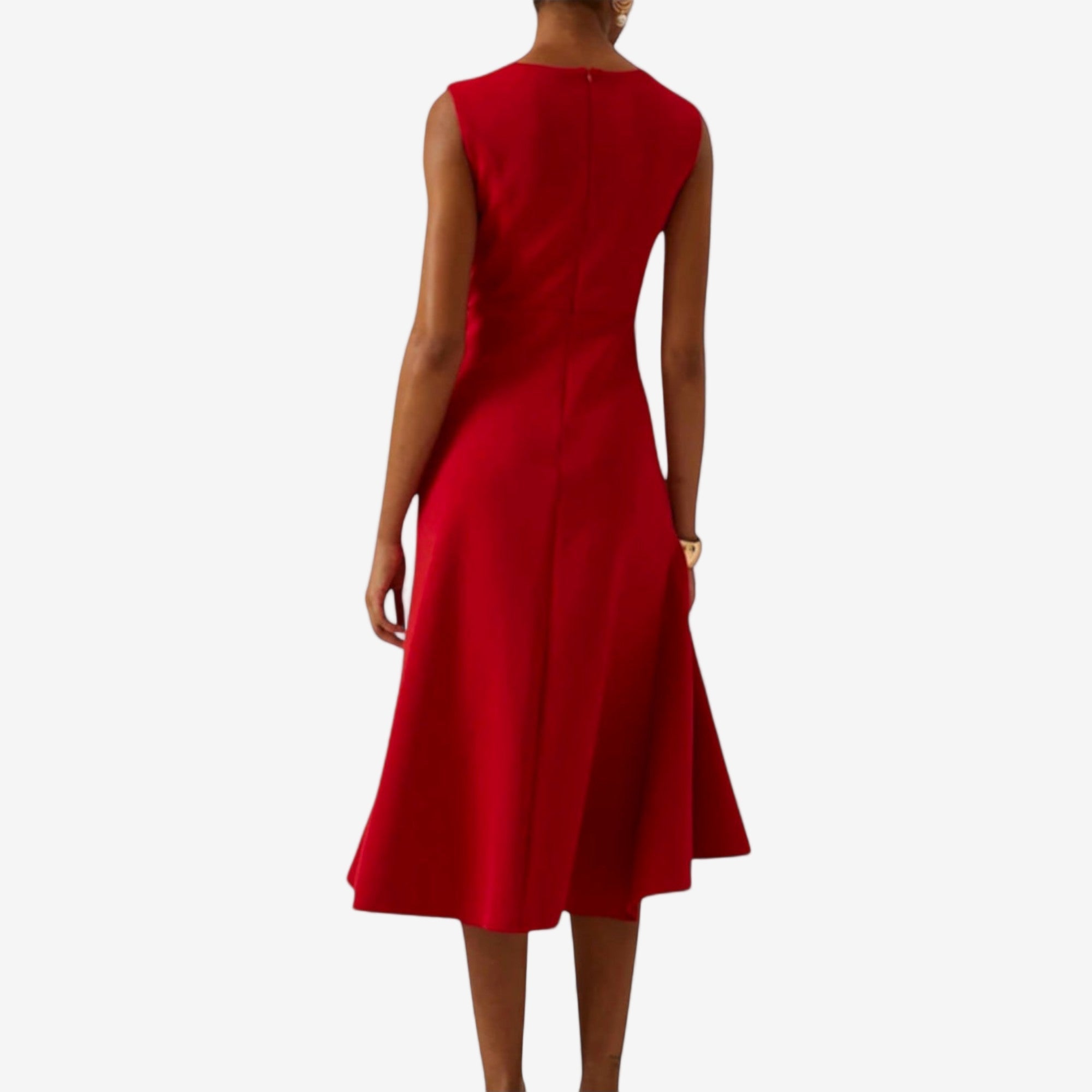 Flared One-Shoulder Midi Dress for Ceremony