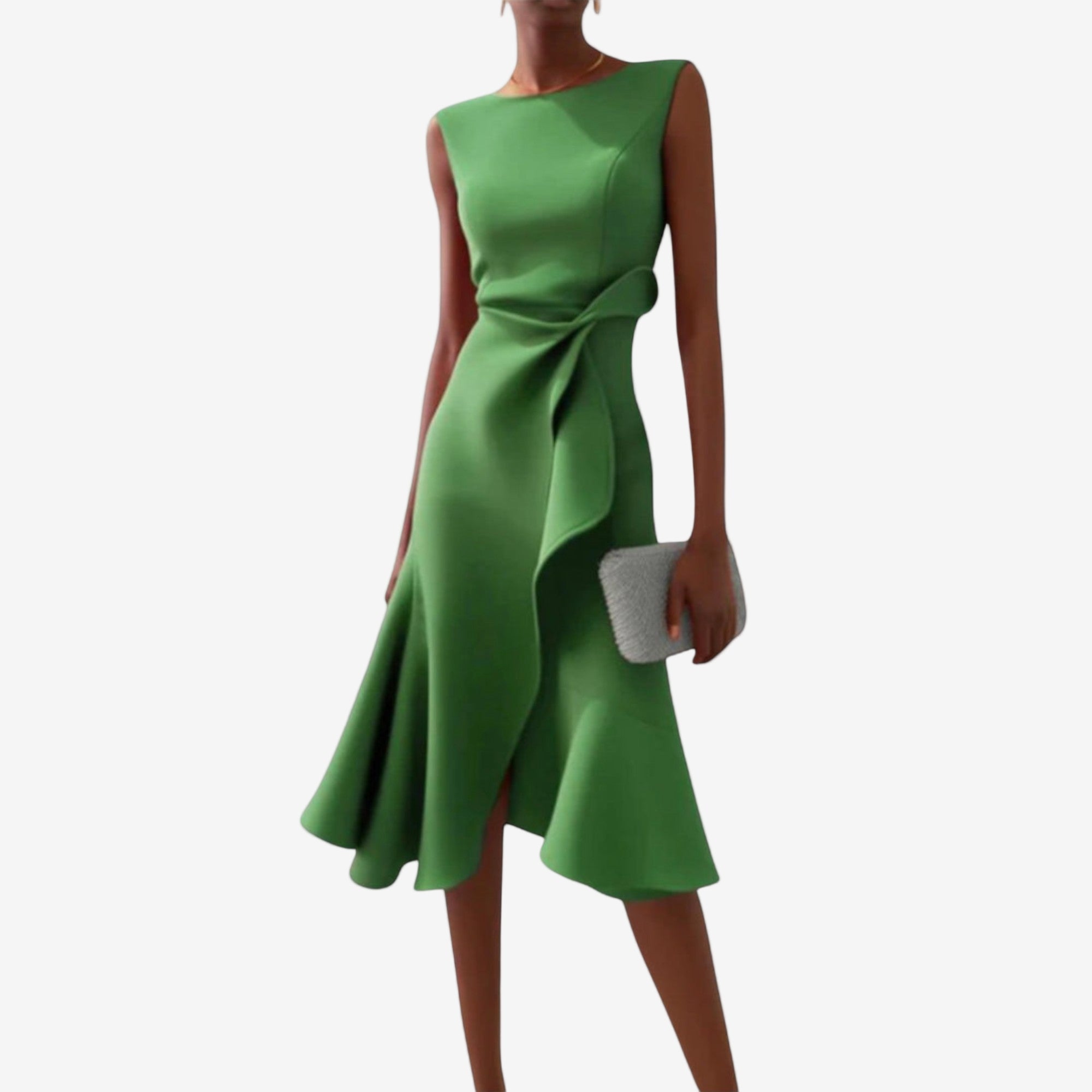 Flared One-Shoulder Midi Dress for Ceremony