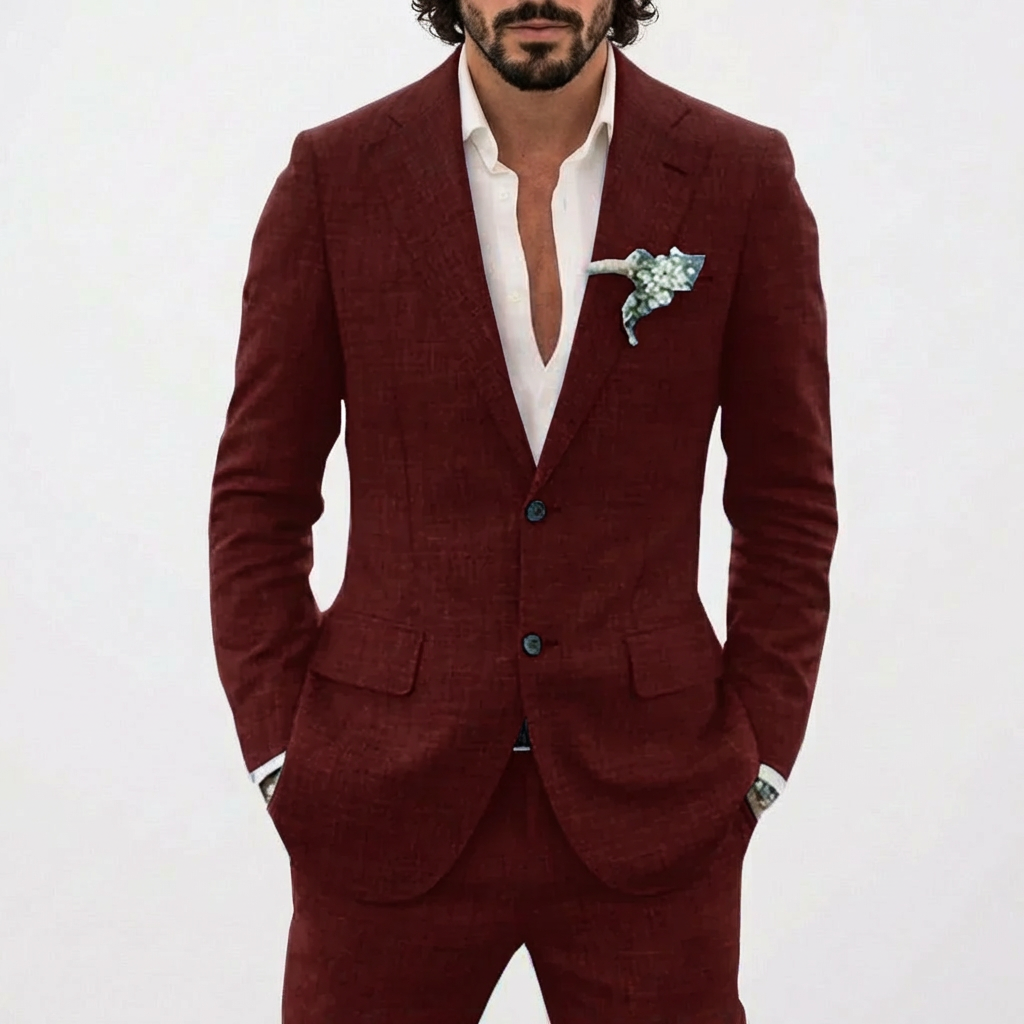 Men's Wedding Suit with Relaxed Fit and Classic Lapel | Summer