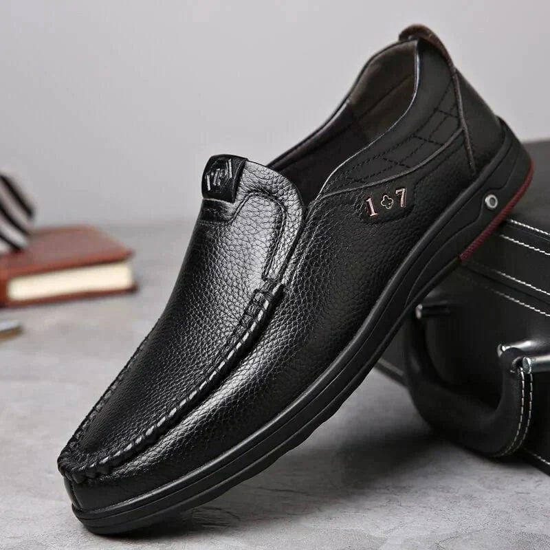 Pánské slip-on boty z pravé kůže