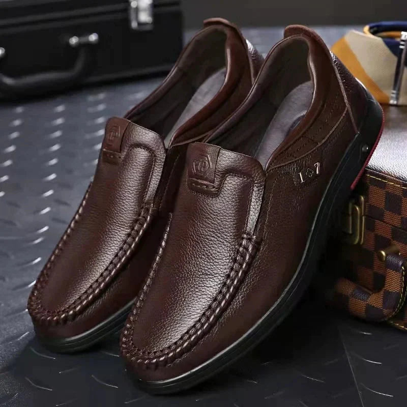 Pánské slip-on boty z pravé kůže