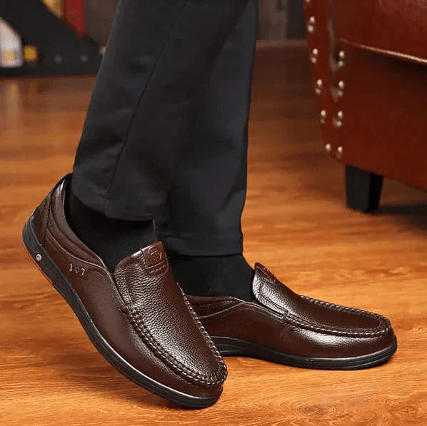 Pánské slip-on boty z pravé kůže