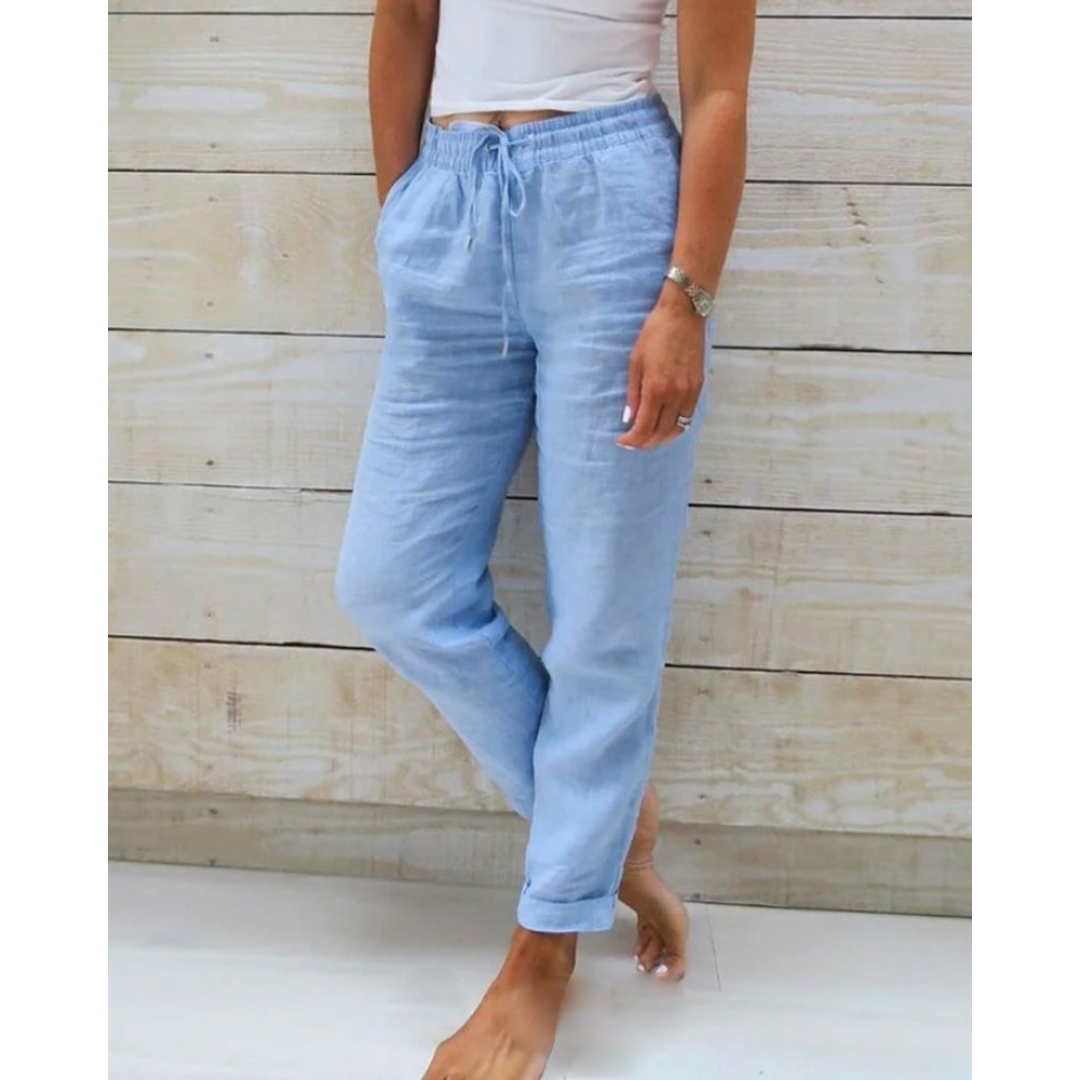 Pantalones cómodos de lino
