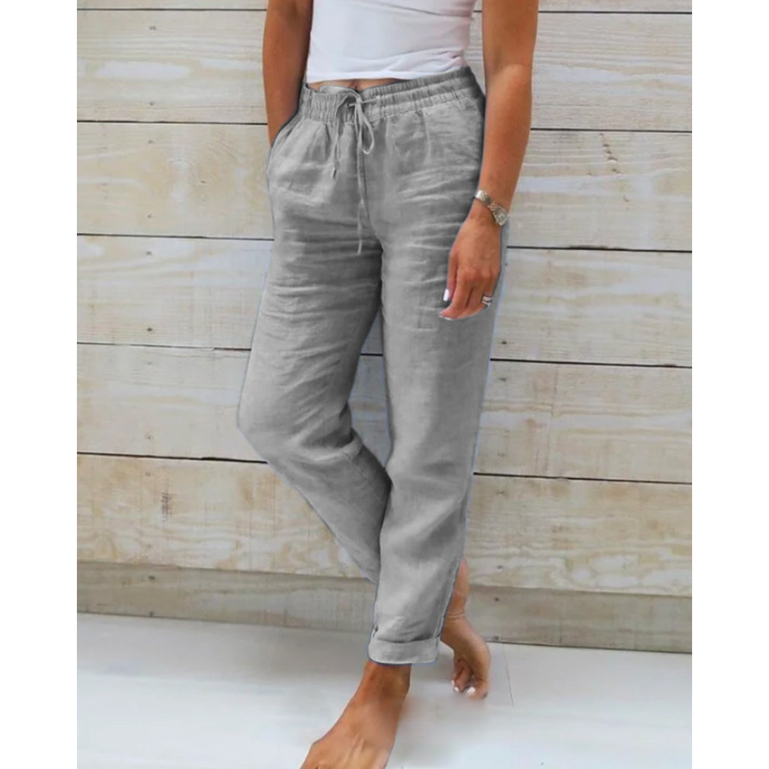 Pantalones cómodos de lino