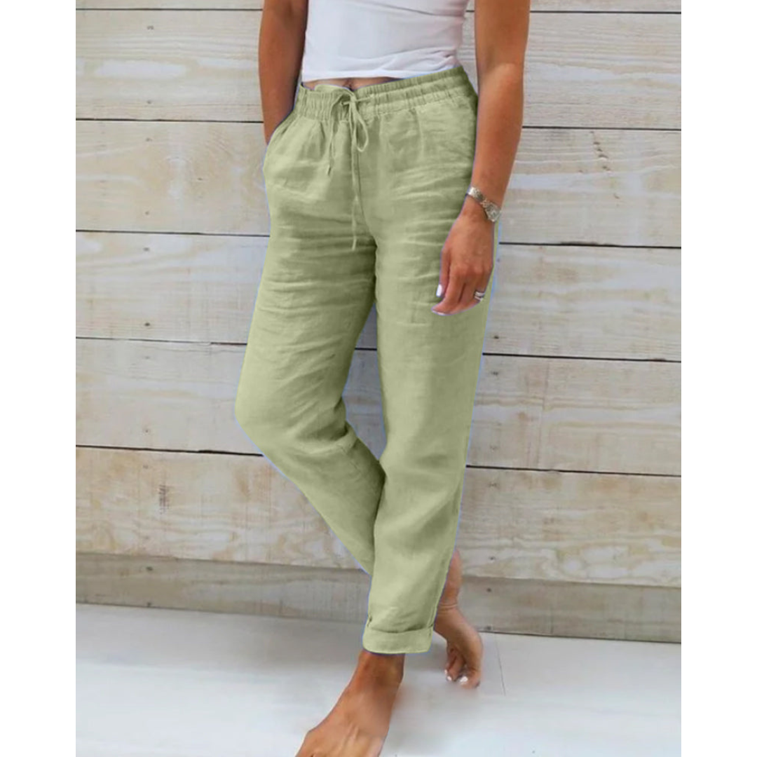 Pantalones cómodos de lino