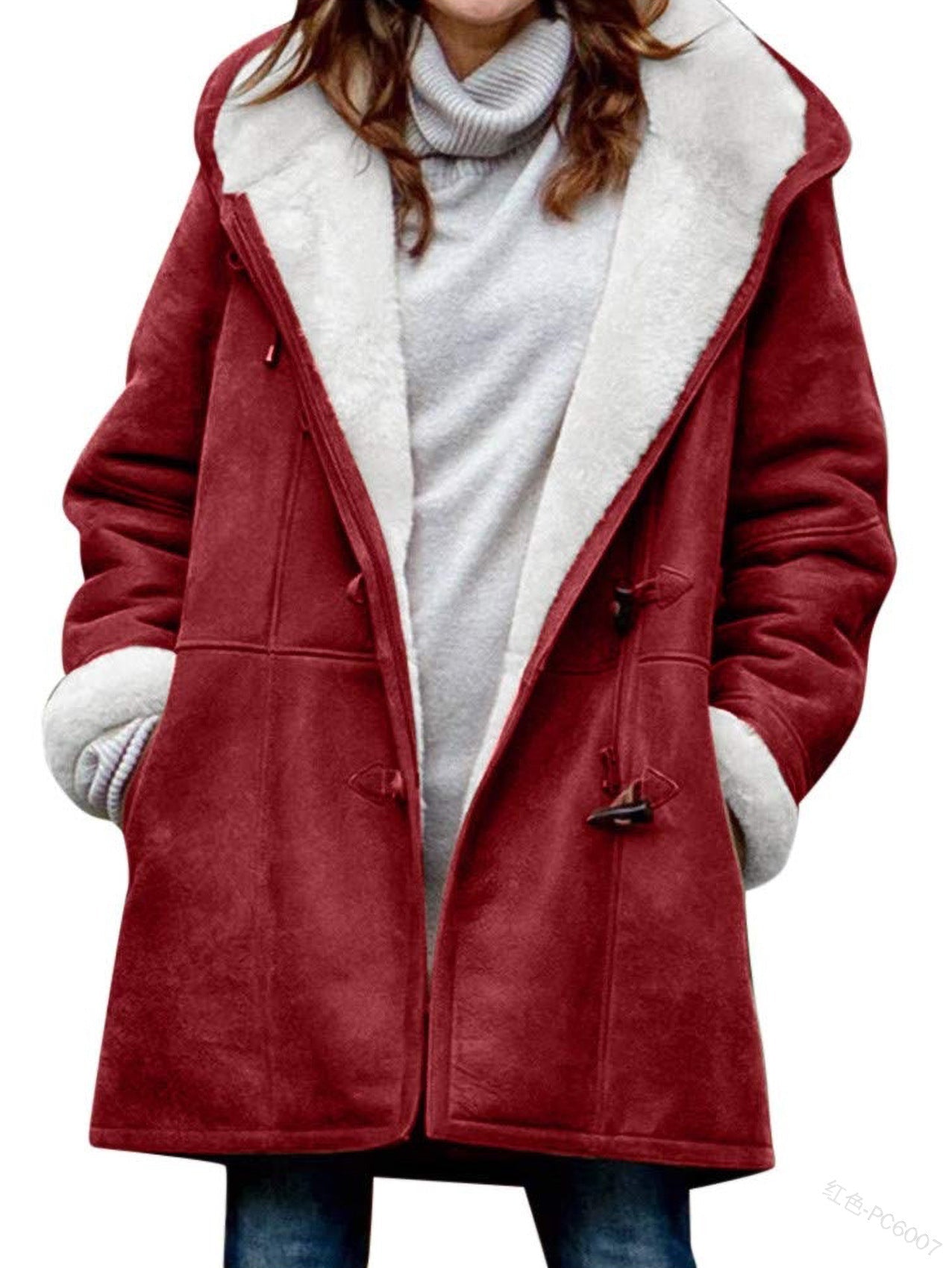 Parka Invernale da Donna Caldo con Cappuccio | Cappotto Lungo in Peluche