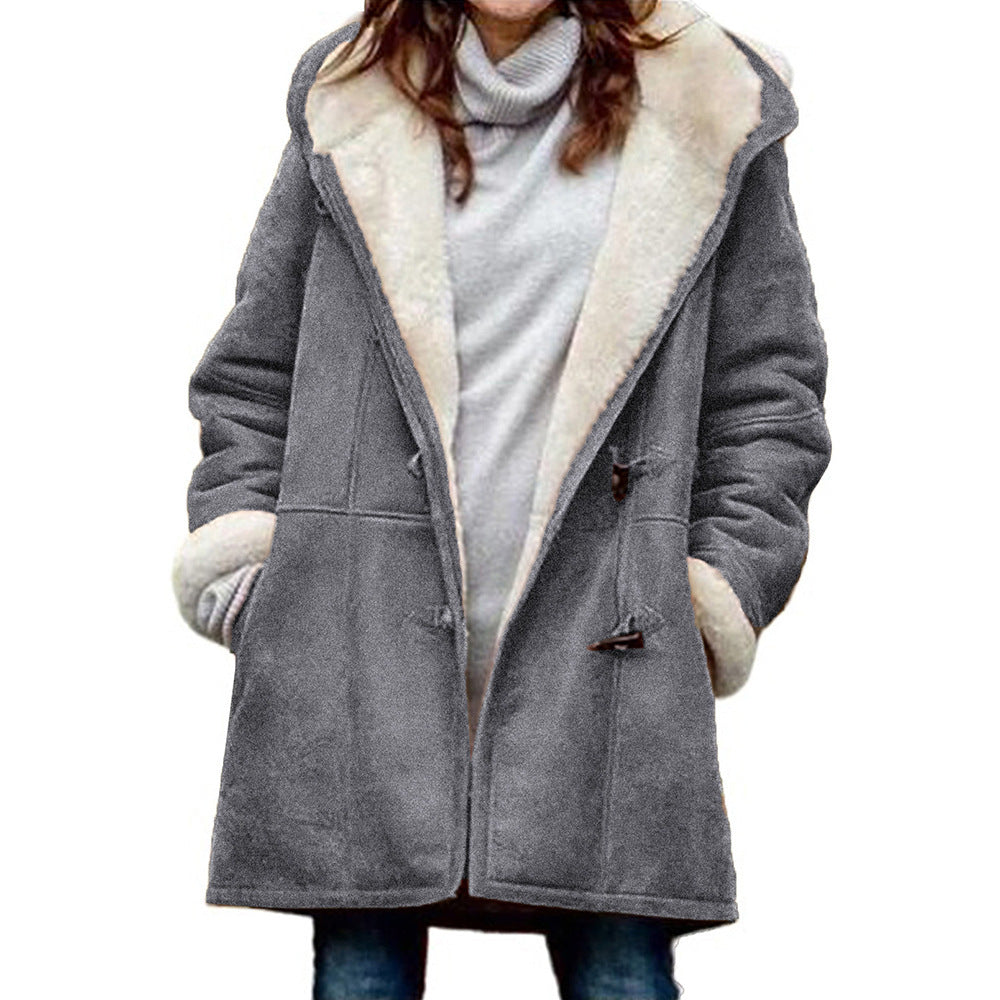 Parka Invernale da Donna Caldo con Cappuccio | Cappotto Lungo in Peluche