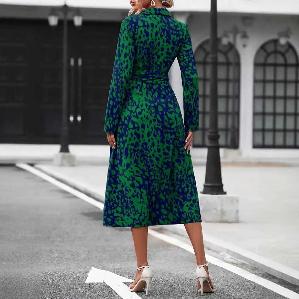 Abito chemisier donna midi con stampa
