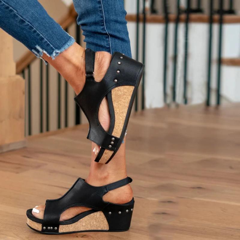Orthopaedic Leather Ladies' Sandals with Extra Support