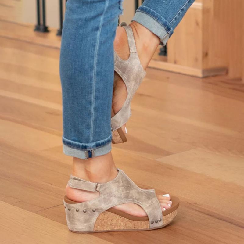 Orthopaedic Leather Ladies' Sandals with Extra Support