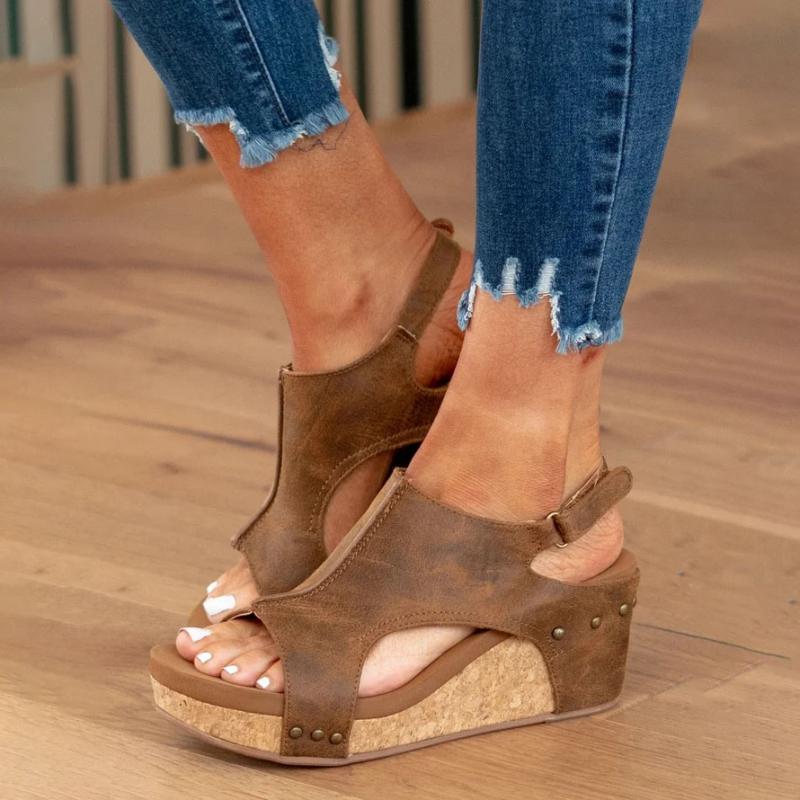 Orthopaedic Leather Ladies' Sandals with Extra Support