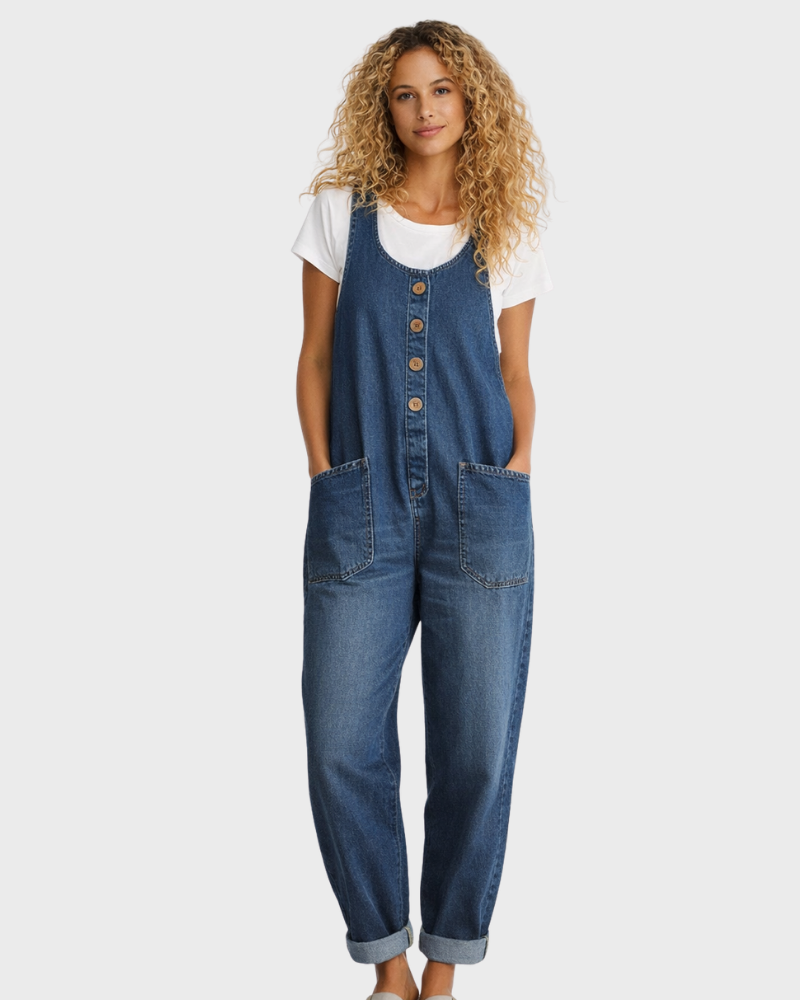 Pamut farmer overall – bő fazon, vintage stílus és állítható pántok