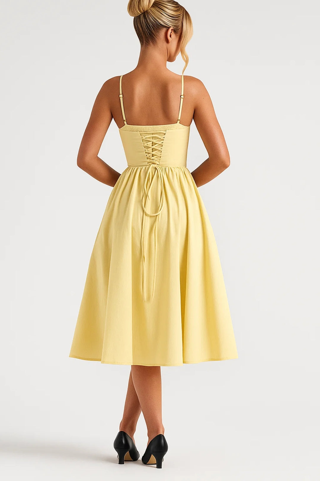 Abito Midi Donna - Bustier Taglio Svasato Bretelle | Romantico