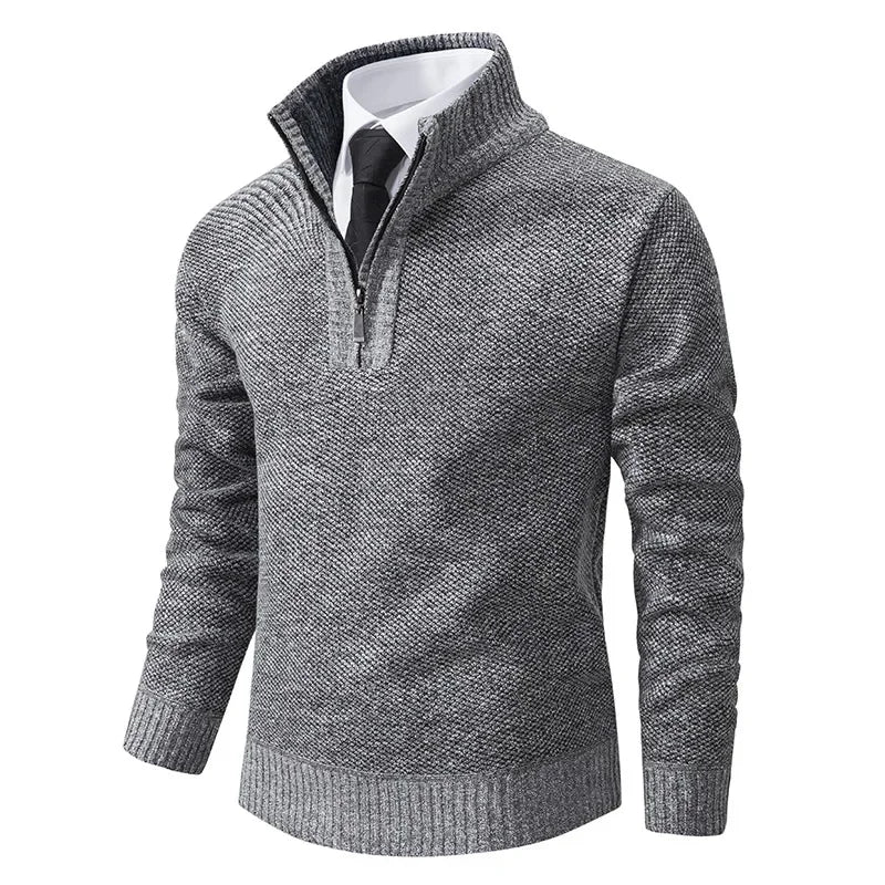 Fabio - Pulover cu jumătate de fermoar căptușit cu fleece