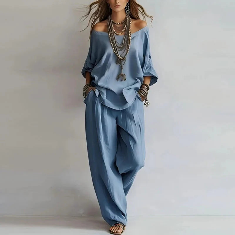 Paulina Coordinated Set with Off-Shoulder Design