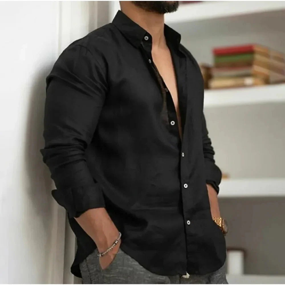Chemise en lin respirant pour homme, fraîcheur et style estival