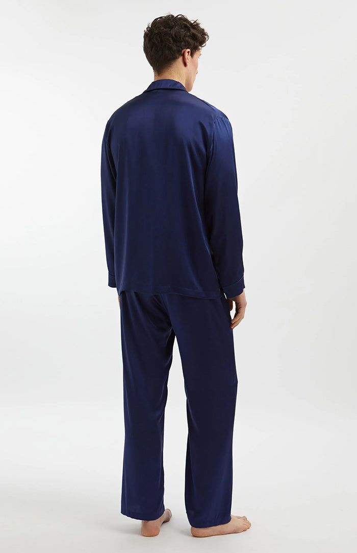 Sapphire Dream | Σετ loungewear από σκούρο μπλε σατέν