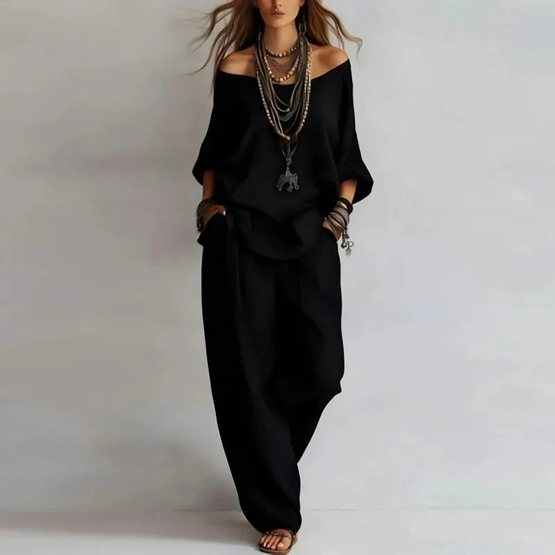 Paulina Coordinated Set with Off-Shoulder Design