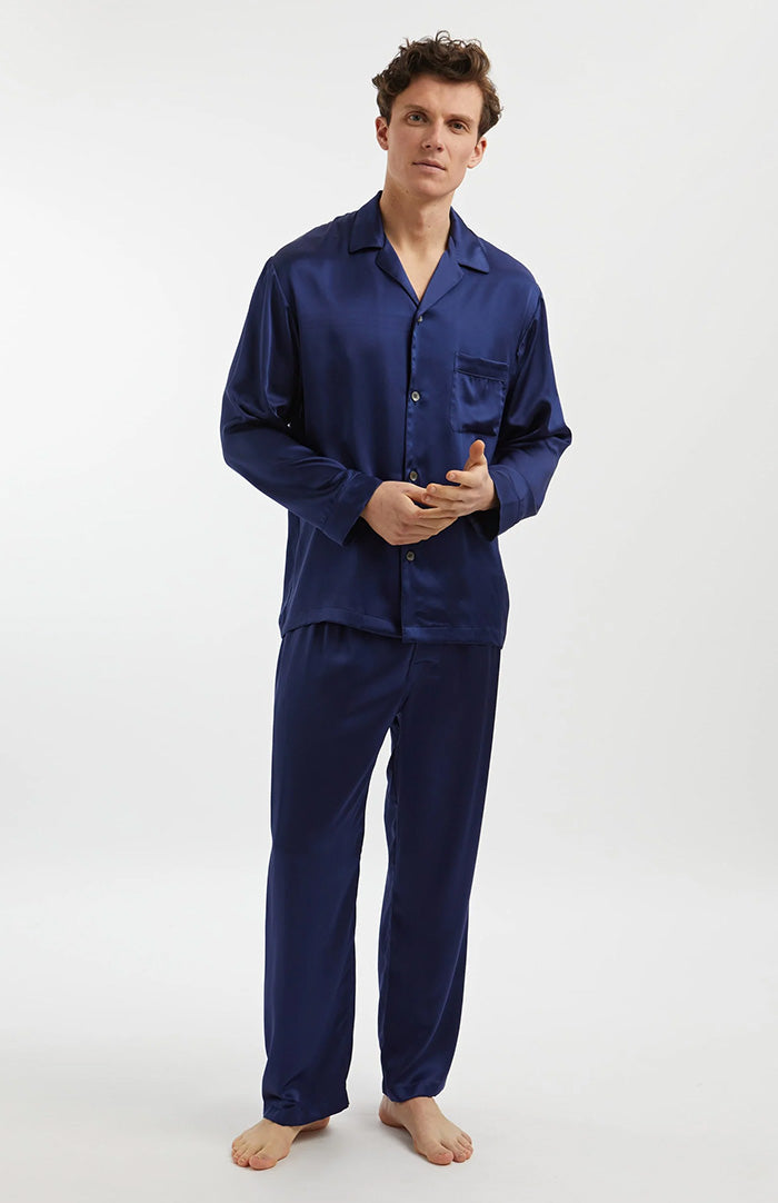 Sapphire Dream | Set de Loungewear din Satin Albastru Închis