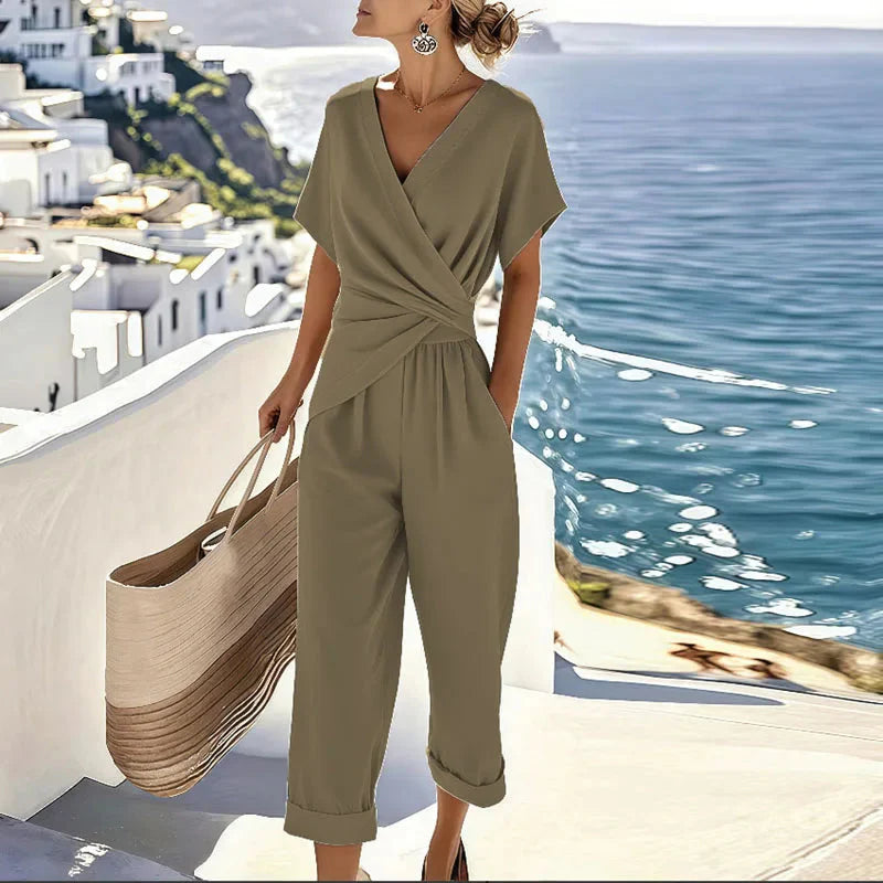 Elegant Two-Piece Crossed Suit