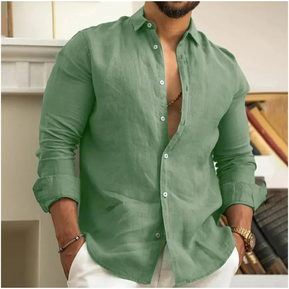Chemise en lin respirant pour homme, fraîcheur et style estival