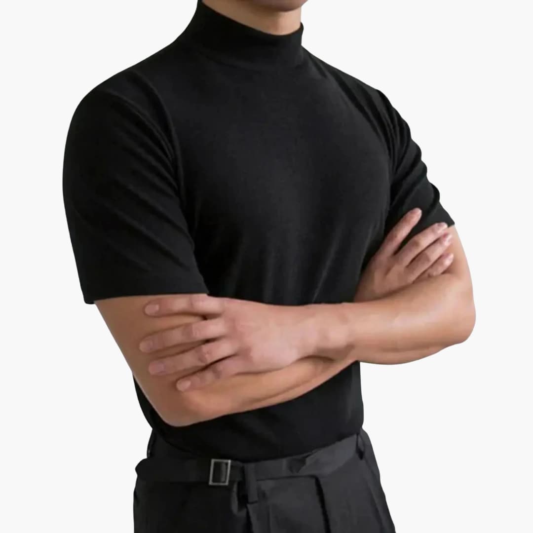 T-shirt homme à col montant et manches courtes