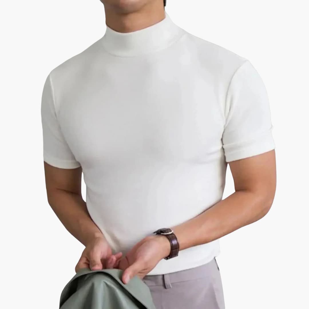 T-shirt homme à col montant et manches courtes