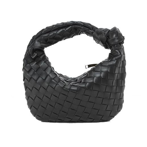Mini dámska prepletaná kabelka - trendy štýl s uzlovanou rukoväťou