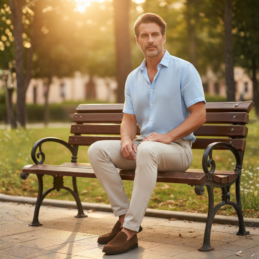 Unax | Men's Skinny Fit Chino Pants with Narrow Ankles, Side Pockets, and Belt Loops