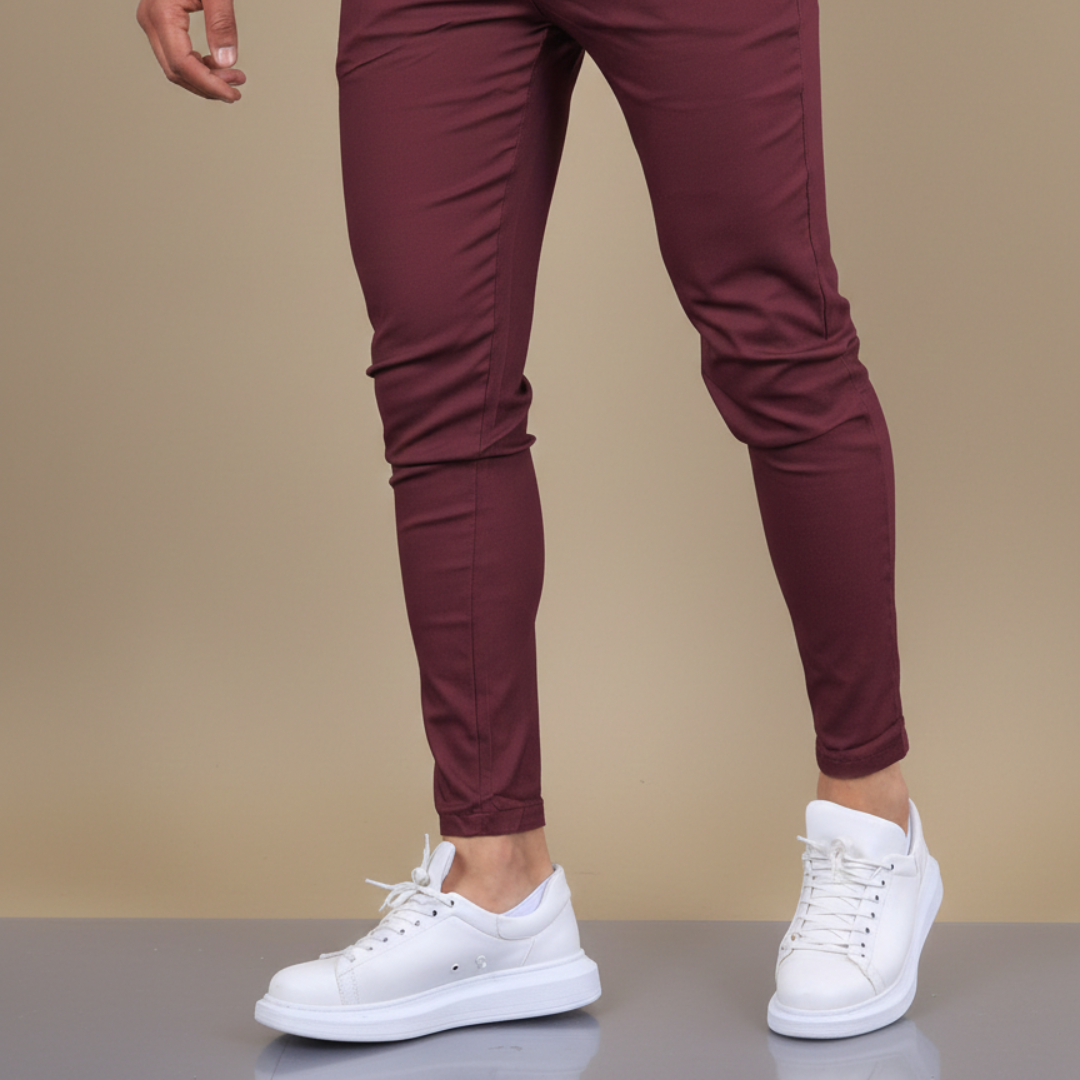 Unax | Men's Skinny Fit Chino Pants with Narrow Ankles, Side Pockets, and Belt Loops