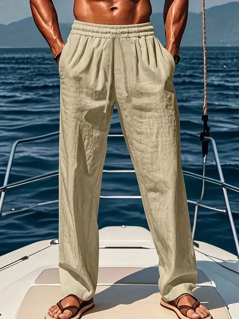 Wide Breathable Linen Pants with Loose Fit and Elegant Summer Style