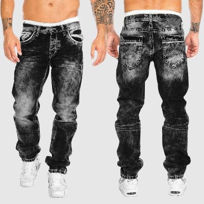 Ανδρικά Baggy Jeans με Φαρδιά Πόδια – Πλύση Εφέ – Χαμηλή Μέση