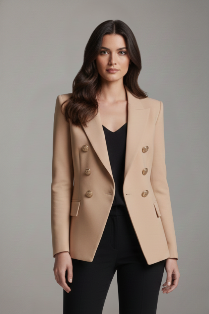 Blazer croisé pour femme | avec détails de boutons dorés