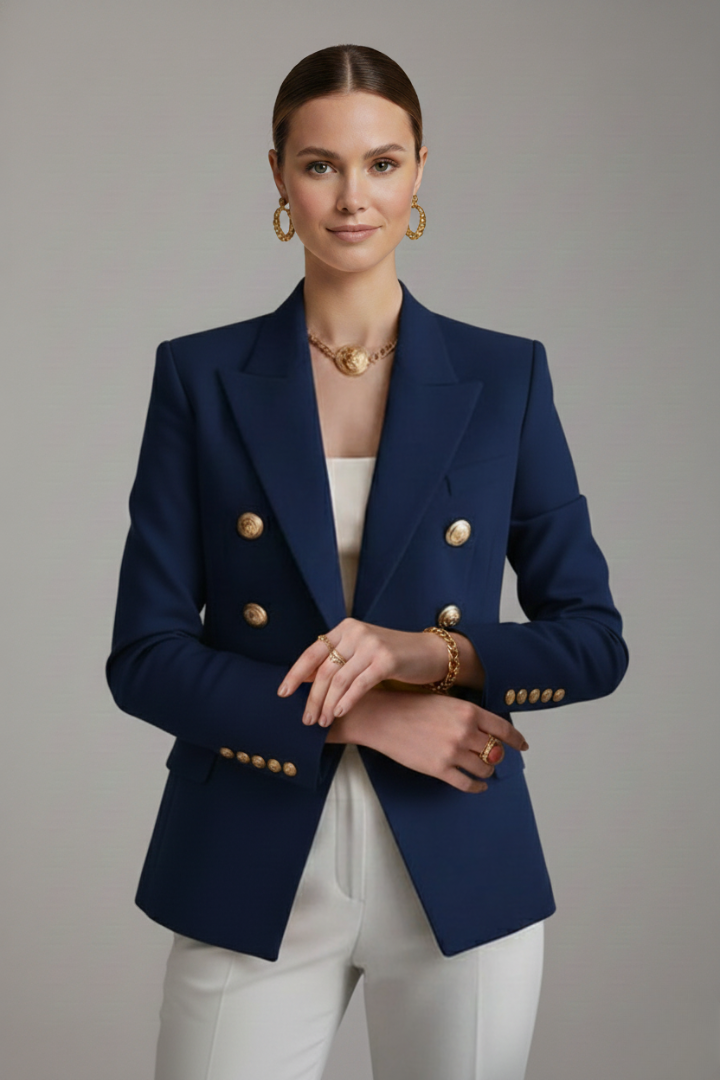 Blazer croisé pour femme | avec détails de boutons dorés