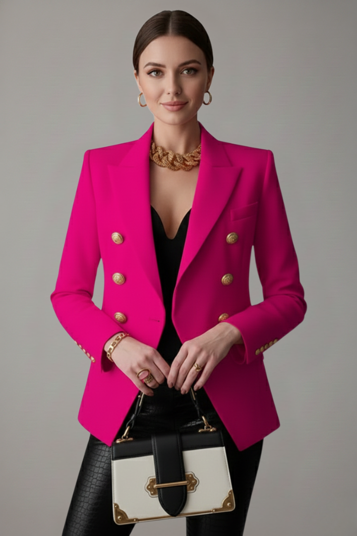 Blazer croisé pour femme | avec détails de boutons dorés