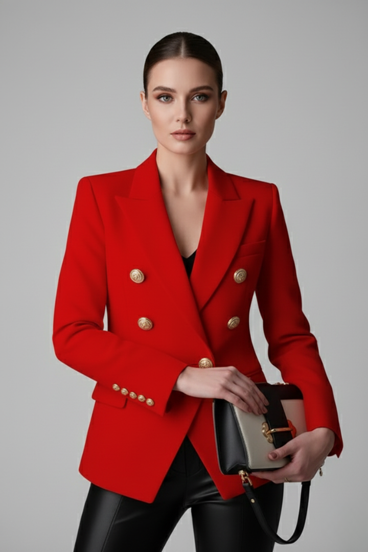 Blazer croisé pour femme | avec détails de boutons dorés