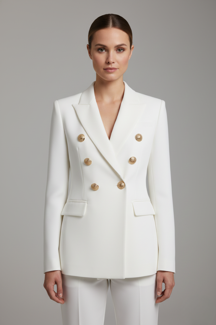 Blazer croisé pour femme | avec détails de boutons dorés