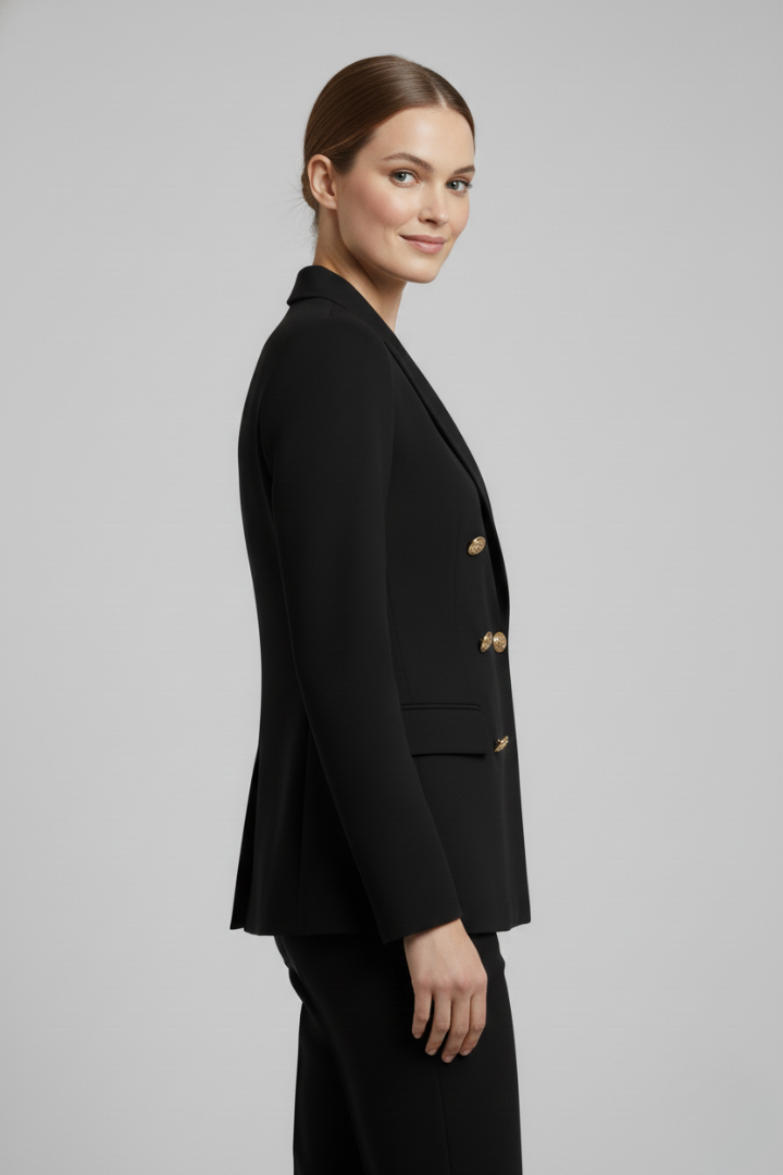 Blazer croisé pour femme | avec détails de boutons dorés