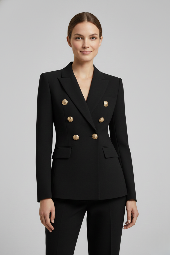 Blazer croisé pour femme | avec détails de boutons dorés