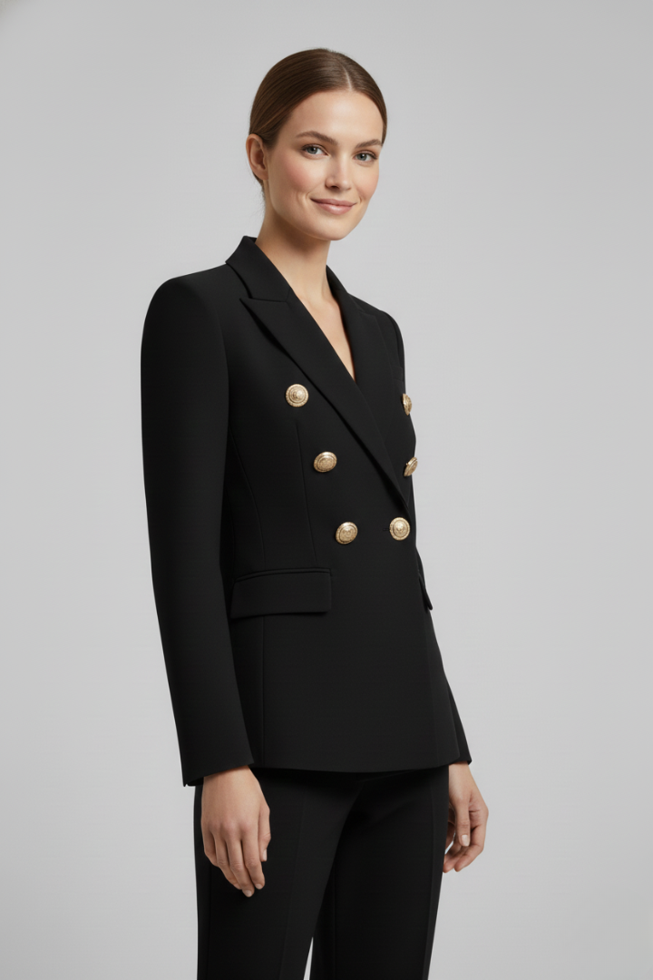Blazer croisé pour femme | avec détails de boutons dorés