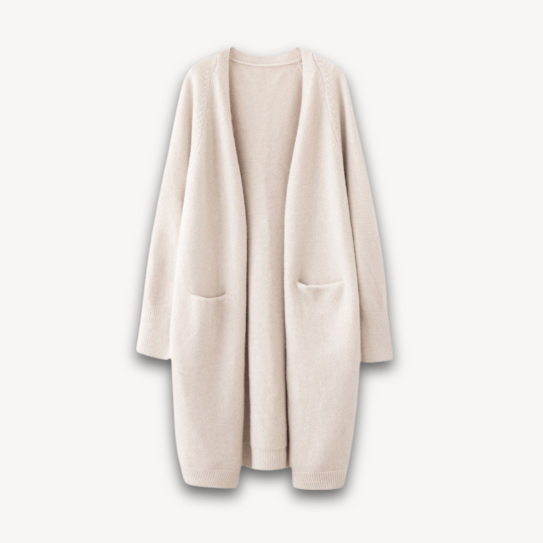 Cardigan Lungo Aperto da Donna Oversize | Maglia Calda Invernale in Stile Cappotto