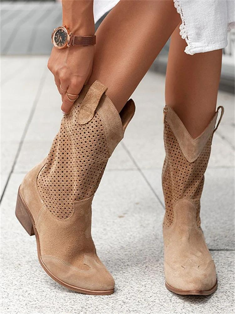 Stivali western a mezza gamba da donna