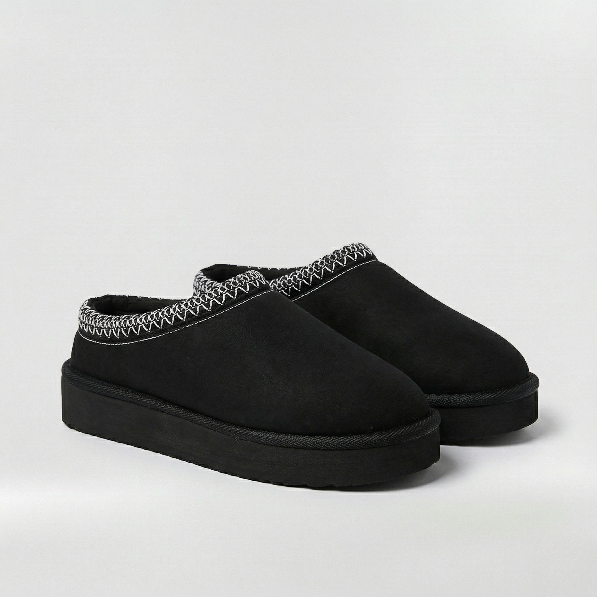 Chaussons d'hiver pour femme avec semelle plateforme, chaussures d'intérieur chaudes, style pantoufles décontractées