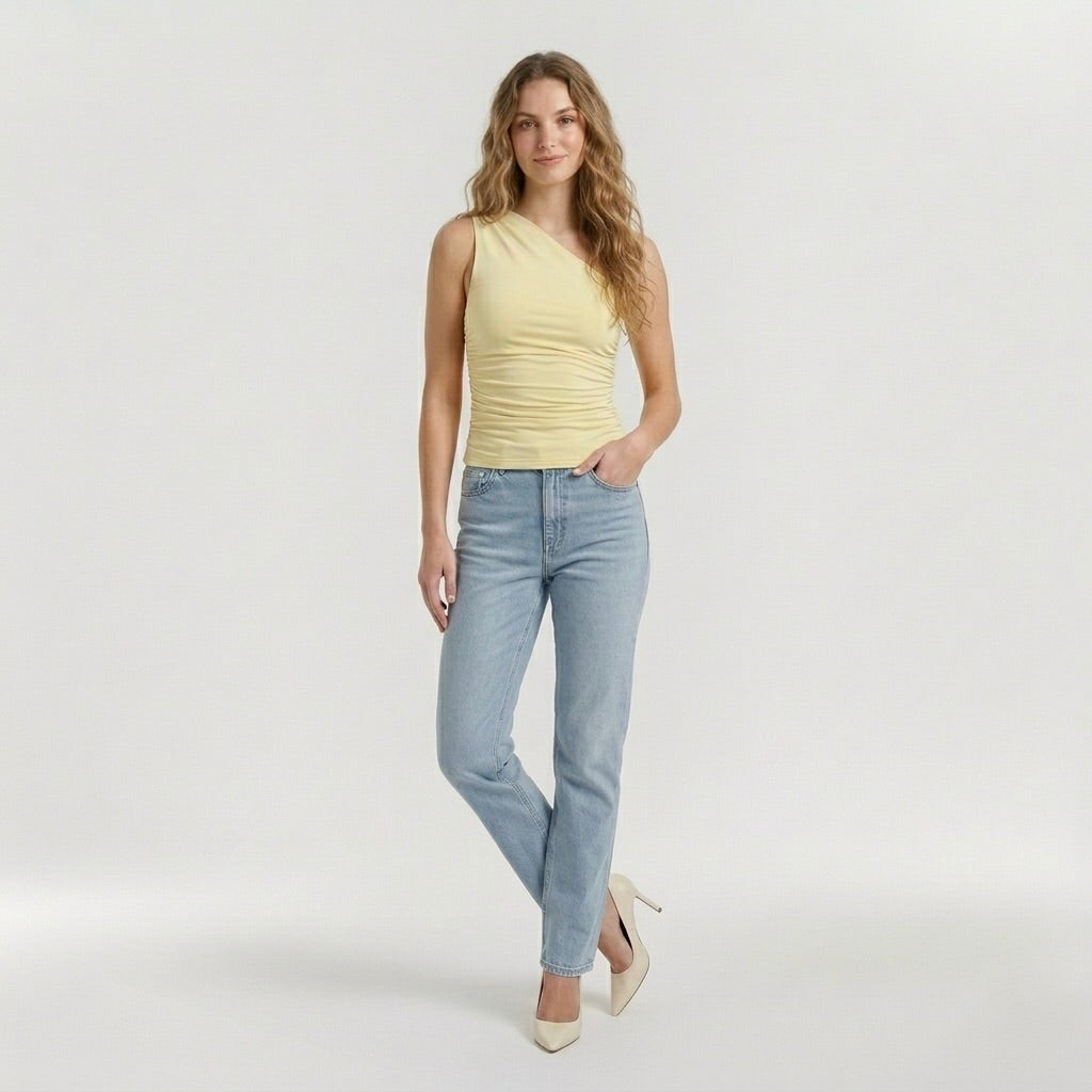 Top dame slim fit – Basis ærmeløs sommerstrik