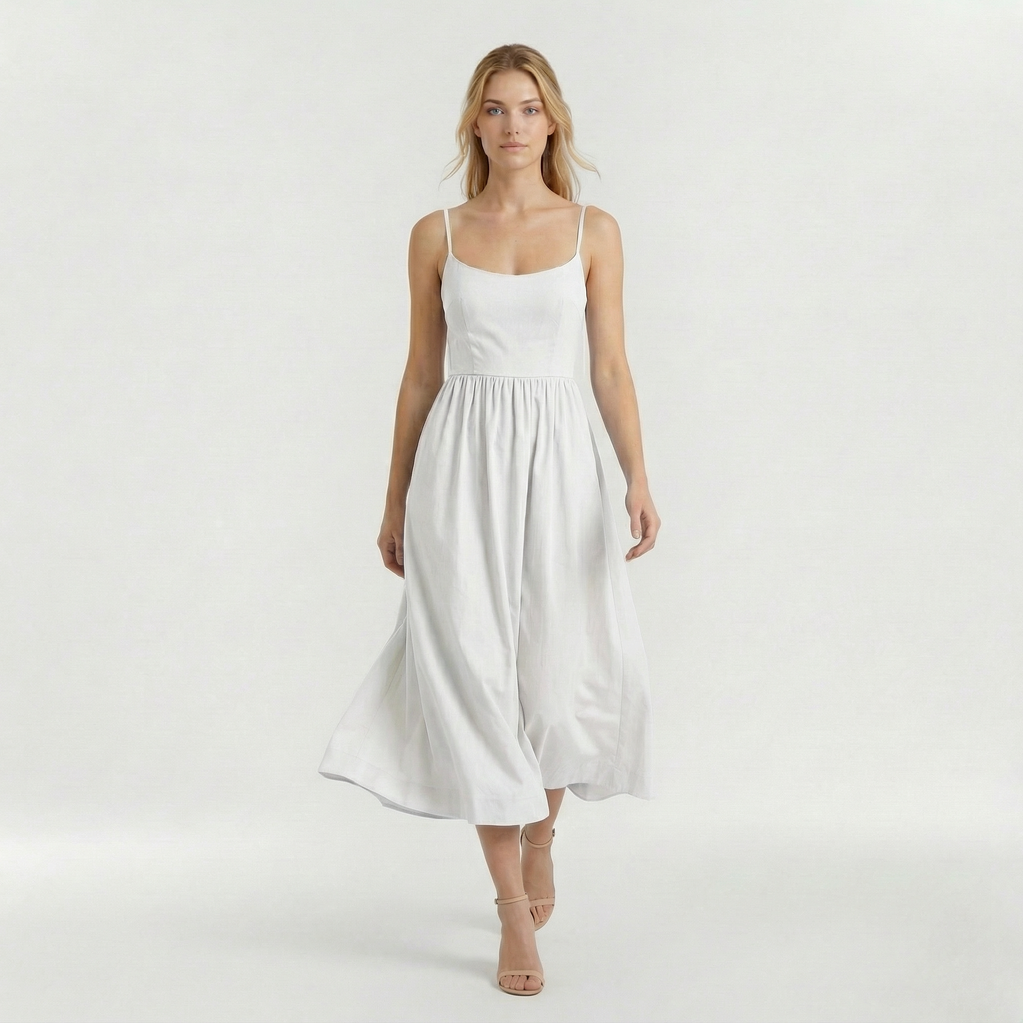 Robe midi trapèze pour femme style ascot pour invitée de mariage