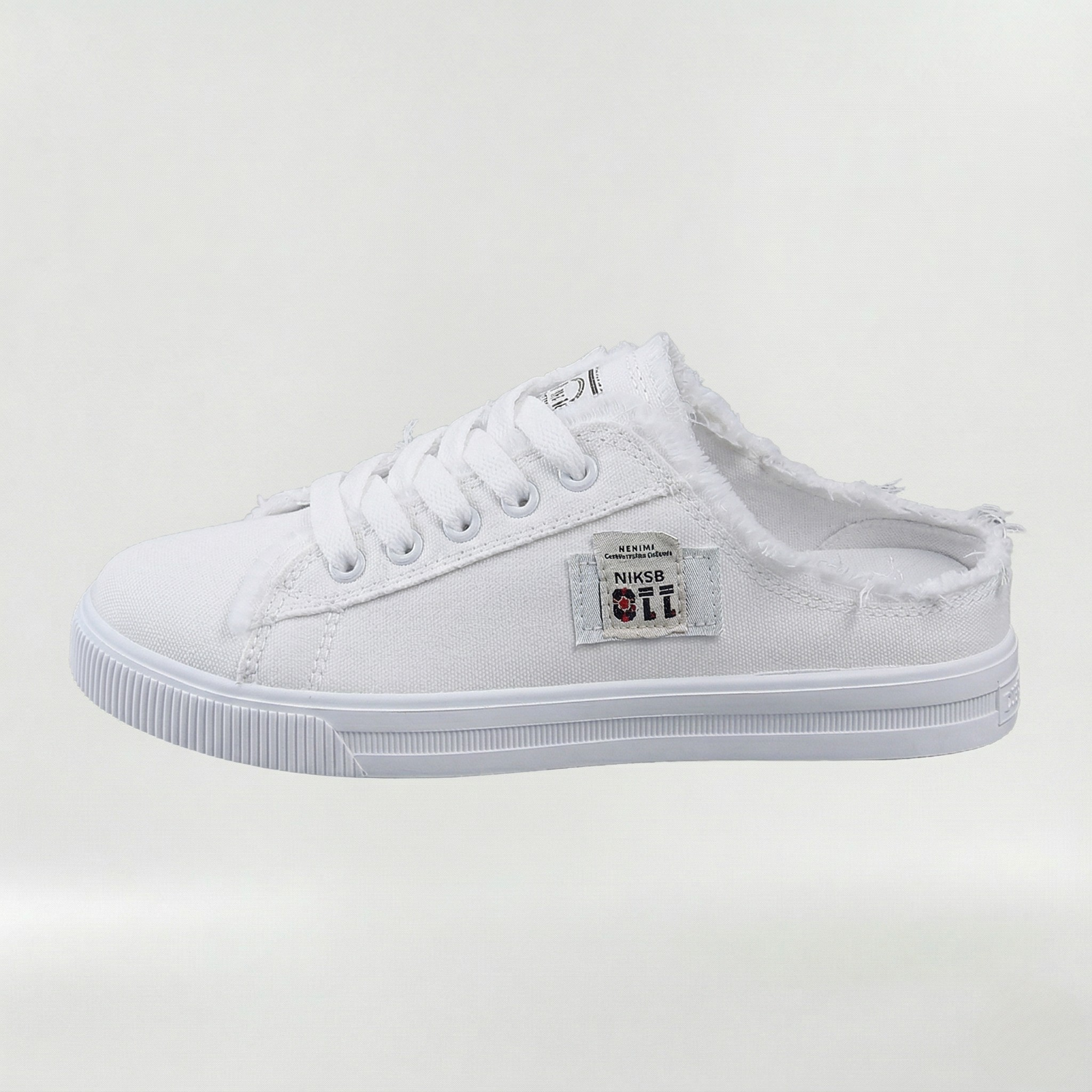 Sneakers Donna Casual in Tela con Lacci Scarpe Basse Estive Comode Senza Tallone