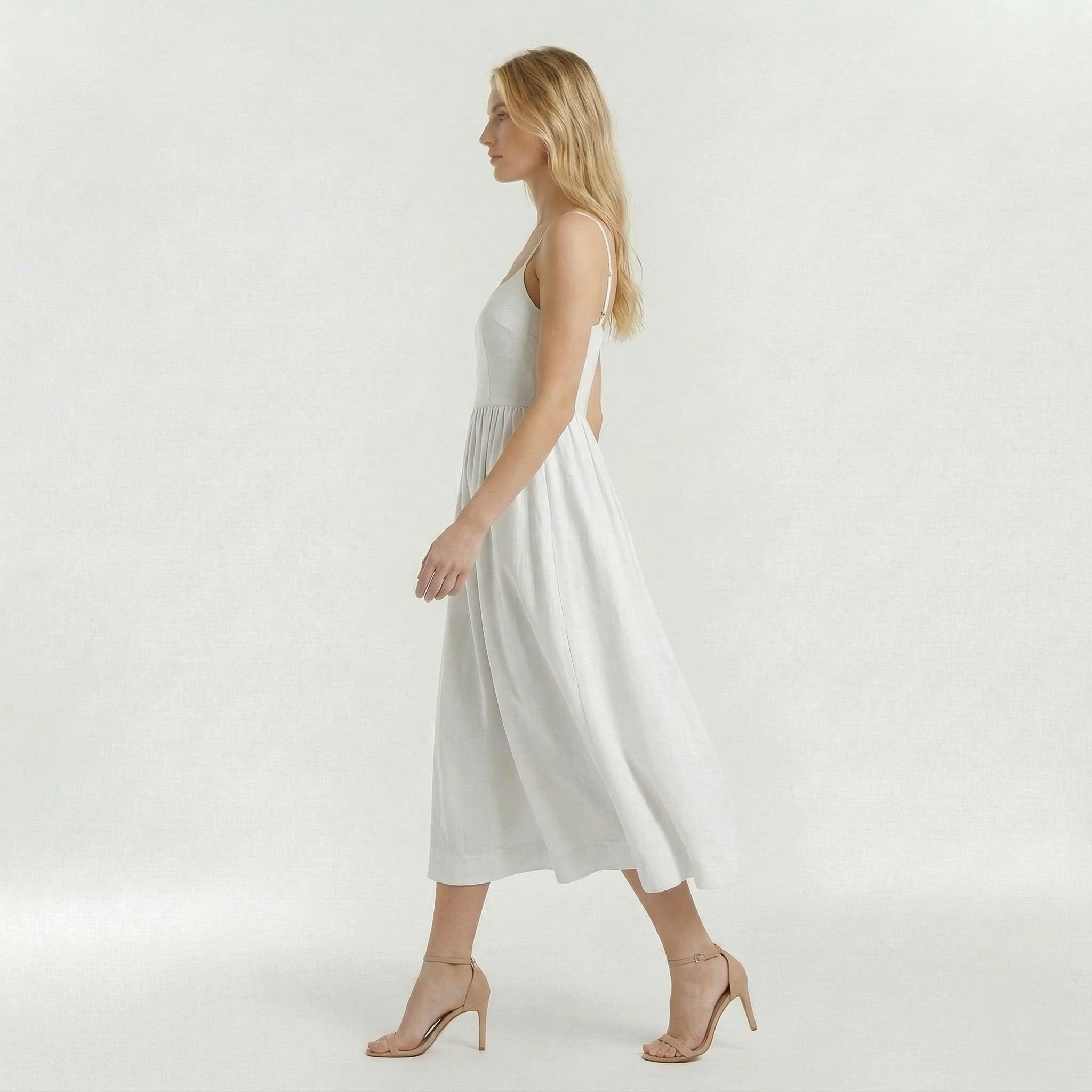 Robe midi trapèze pour femme style ascot pour invitée de mariage