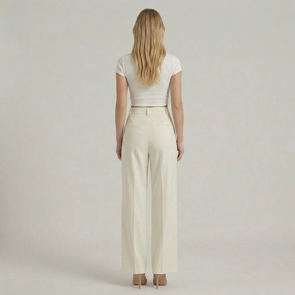 Γυναικεία Εleganti Παντελόνια με Φαρδιά Πόδια – Casual Chic Παντελόνια με Ψηλή Μέση