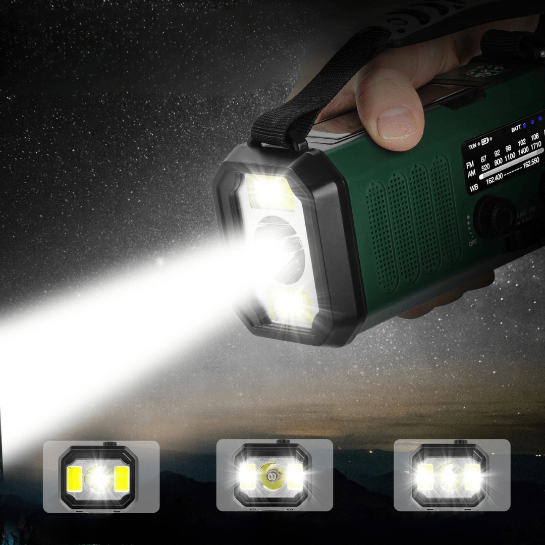 Radio d'urgence avec recharge solaire et USB